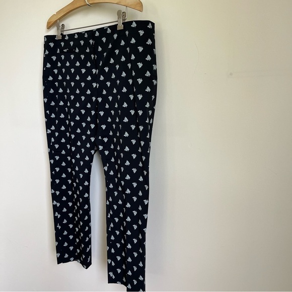 NWT J. Jill Black Paisley Print Ankle Pants Stretch Cotton Slim Straight 14P - Picture 3 of 10